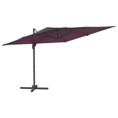 vidaXL Riippuva LED-aurinkovarjo viininpunainen 400x300 cm hinta ja tiedot | Aurinkovarjot ja markiisit | hobbyhall.fi