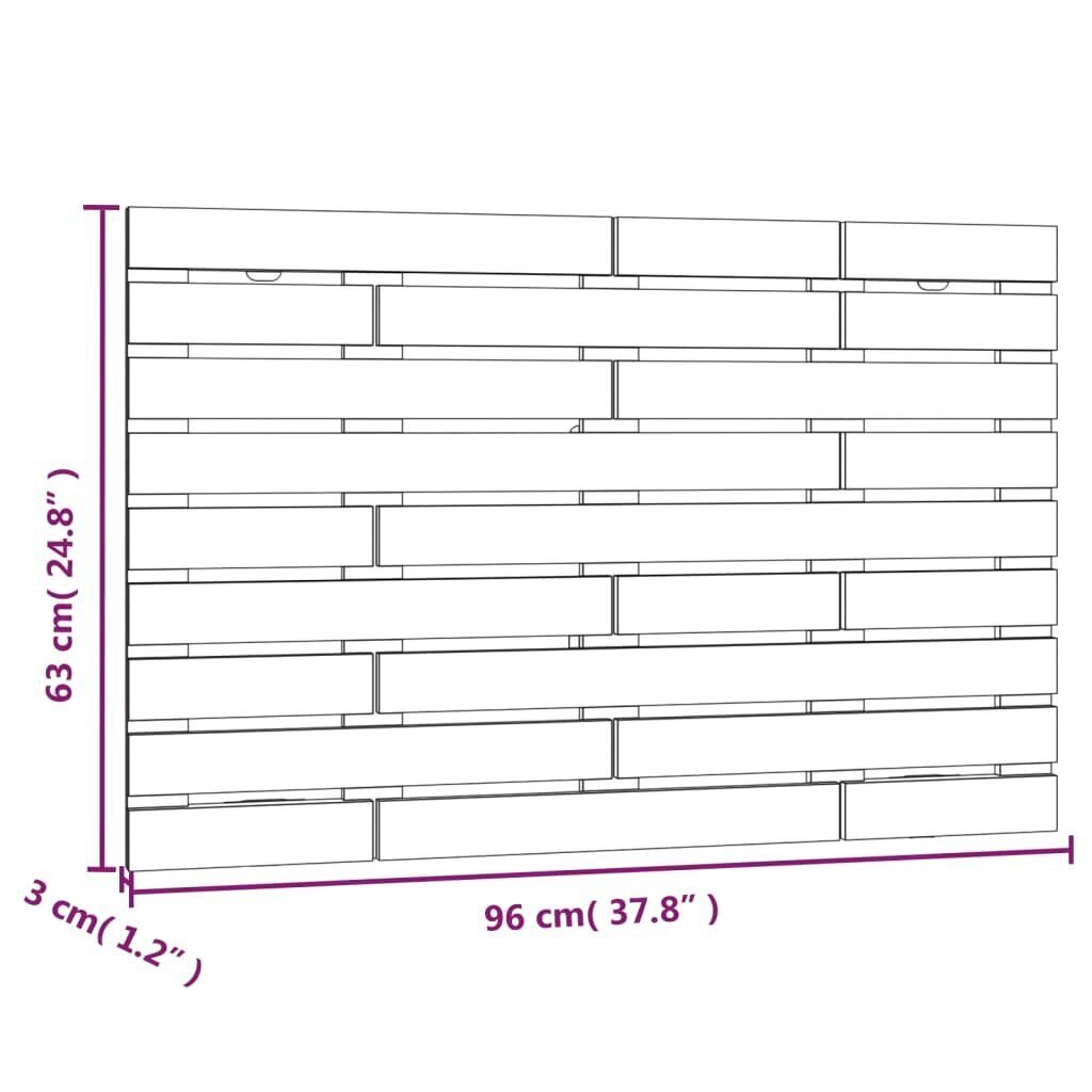 vidaXL Sängynpääty seinälle musta 96x3x63 cm täysi mänty hinta ja tiedot | Sängyt | hobbyhall.fi