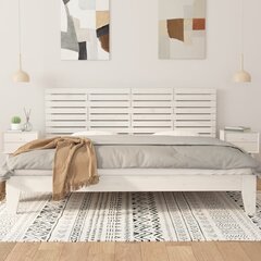 vidaXL Sängynpääty seinälle valkoinen 206x3x63 cm täysi mänty hinta ja tiedot | Sängyt | hobbyhall.fi