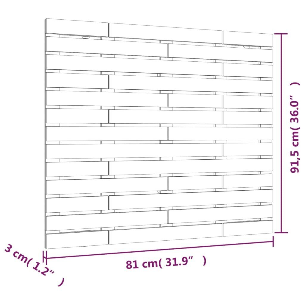 vidaXL Sängynpääty seinälle 81x3x91,5 cm täysi mänty hinta ja tiedot | Sängyt | hobbyhall.fi