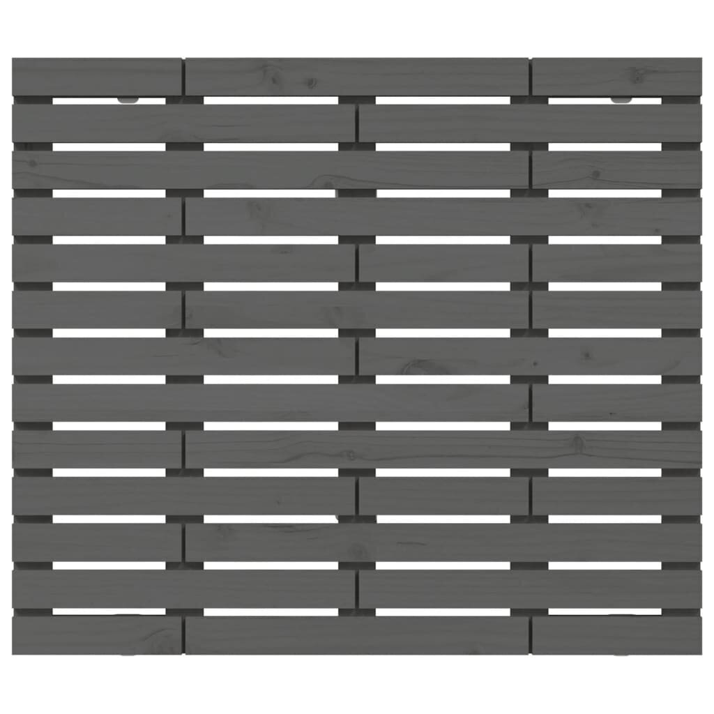 vidaXL Sängynpääty seinälle harmaa 141x3x91,5 cm täysi mänty hinta ja tiedot | Sängyt | hobbyhall.fi