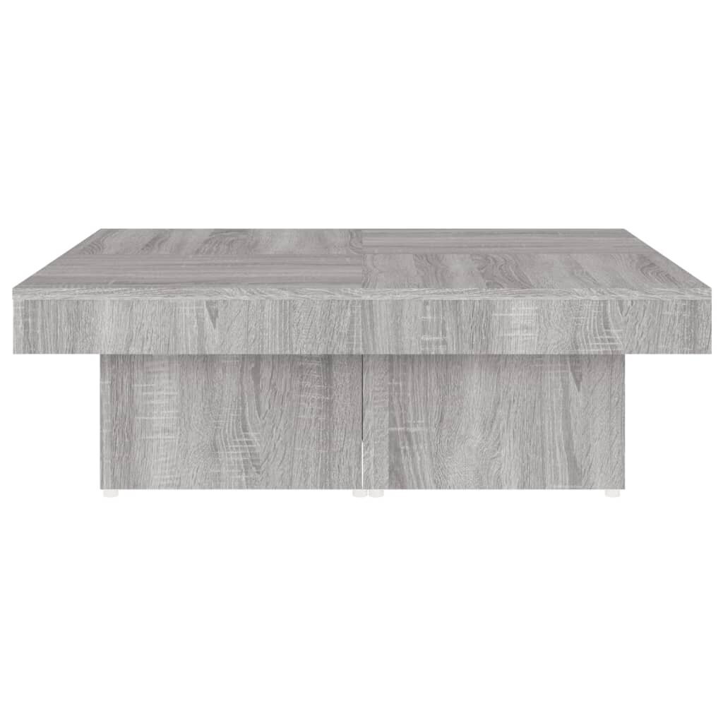 vidaXL Sohvapöytä harmaa Sonoma 90x90x28 cm tekninen puu hinta ja tiedot | Sohvapöydät | hobbyhall.fi