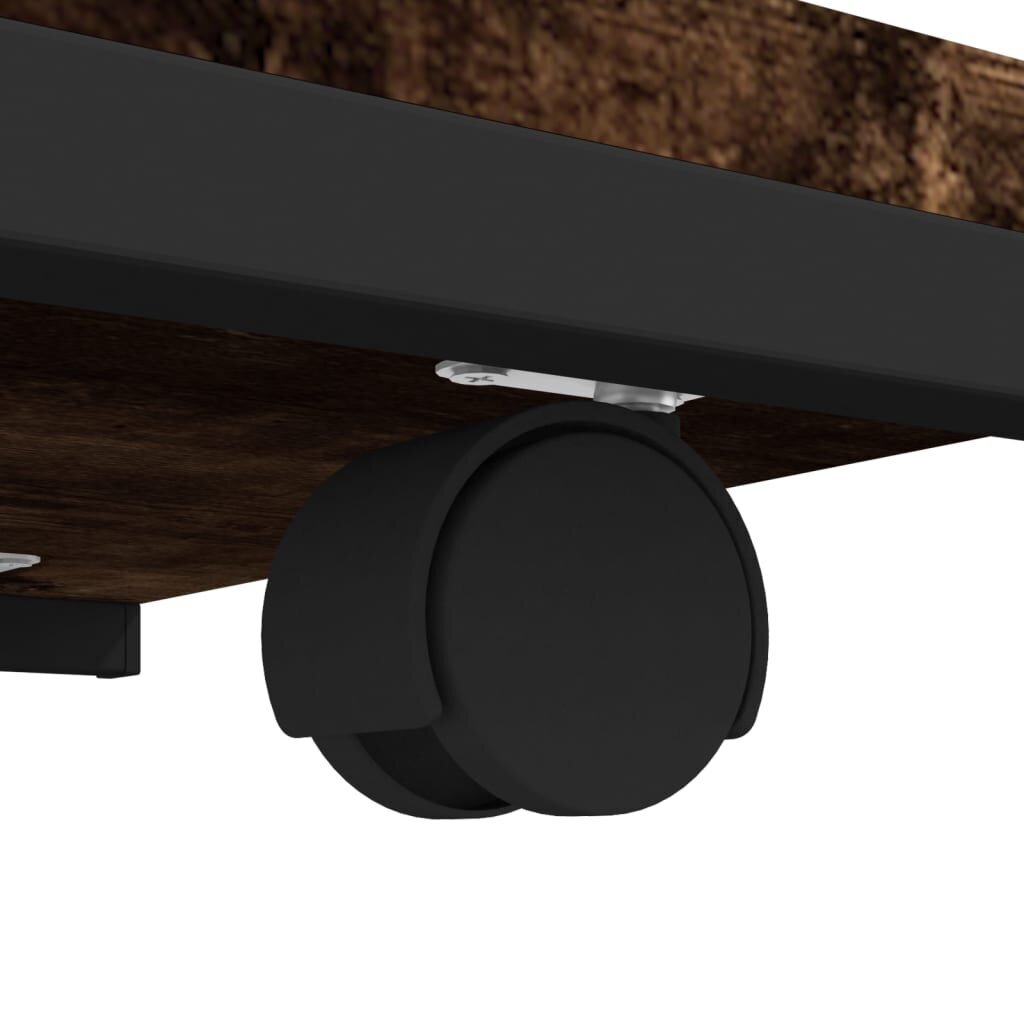 vidaXL Sivupöytä pyörillä savutammi 50x35x55,5 cm tekninen puu hinta ja tiedot | Sohvapöydät | hobbyhall.fi