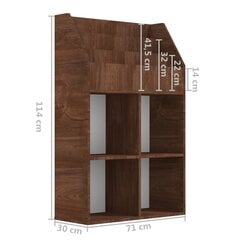 vidaXL Lasten lehtiteline ruskea tammi 71x30x114 cm tekninen puu hinta ja tiedot | Lastenhuoneen hyllyt | hobbyhall.fi