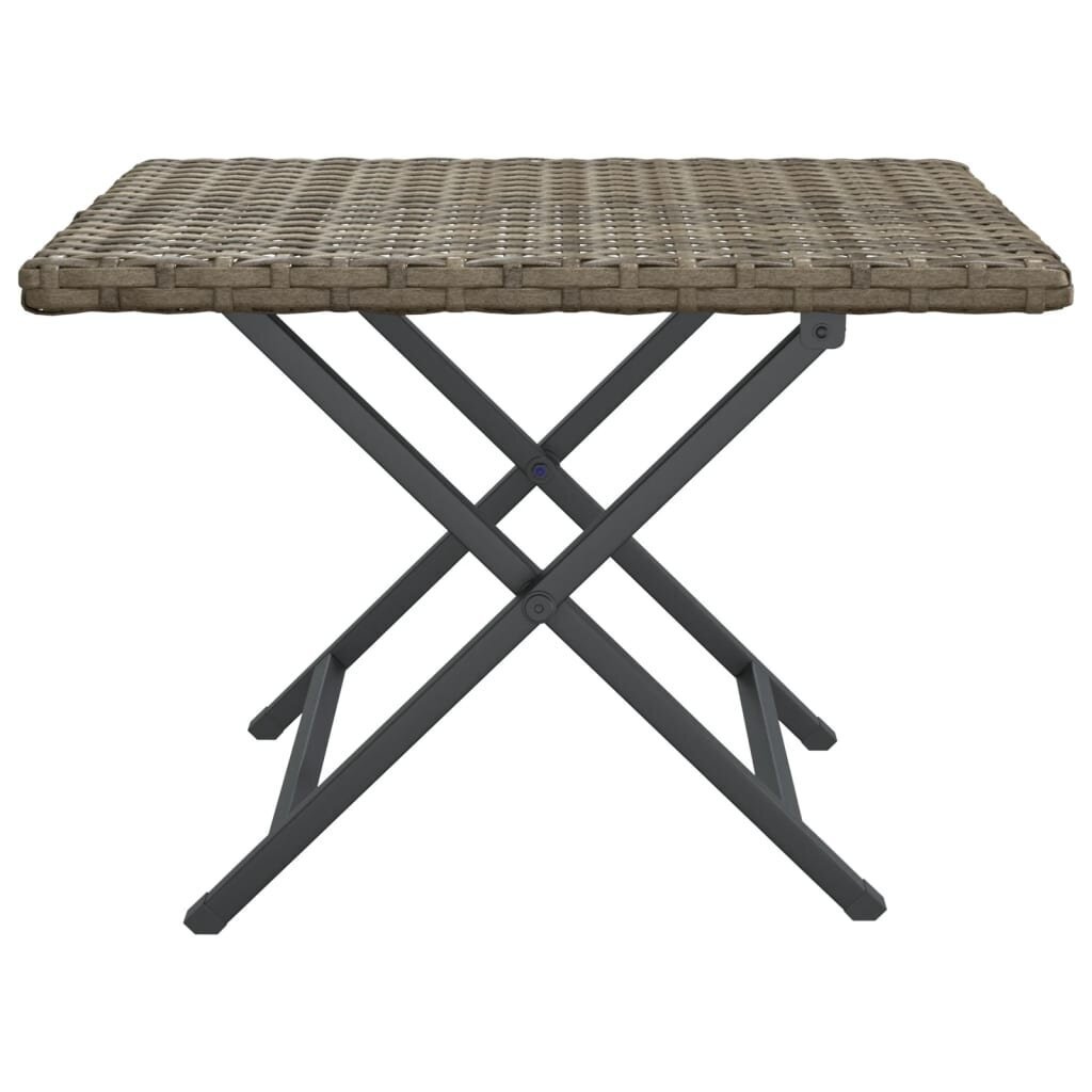 vidaXL Taitettava pöytä harmaa 45x35x32 cm polyrottinki hinta ja tiedot | Puutarhapöydät | hobbyhall.fi