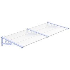 vidaXL Ovikatos harmaa ja läpinäkyvä 199x90 cm polykarbonaatti hinta ja tiedot | Aurinkovarjot ja markiisit | hobbyhall.fi