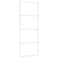 vidaXL Sisäovi valkoinen 76x201,5 cm karkaistu lasi ja alumiini ohut hinta ja tiedot | Sisäovet | hobbyhall.fi