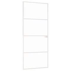 vidaXL Sisäovi valkoinen 83x201,5 cm karkaistu lasi ja alumiini ohut hinta ja tiedot | Sisäovet | hobbyhall.fi