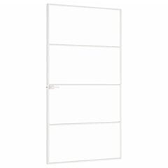 vidaXL Sisäovi valkoinen 102x201,5 cm karkaistu lasi ja alumiini ohut hinta ja tiedot | Sisäovet | hobbyhall.fi