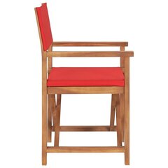 vidaXL Taitettavat ohjaajan tuolit 2 kpl punainen täysi tiikki hinta ja tiedot | Puutarhatuolit | hobbyhall.fi