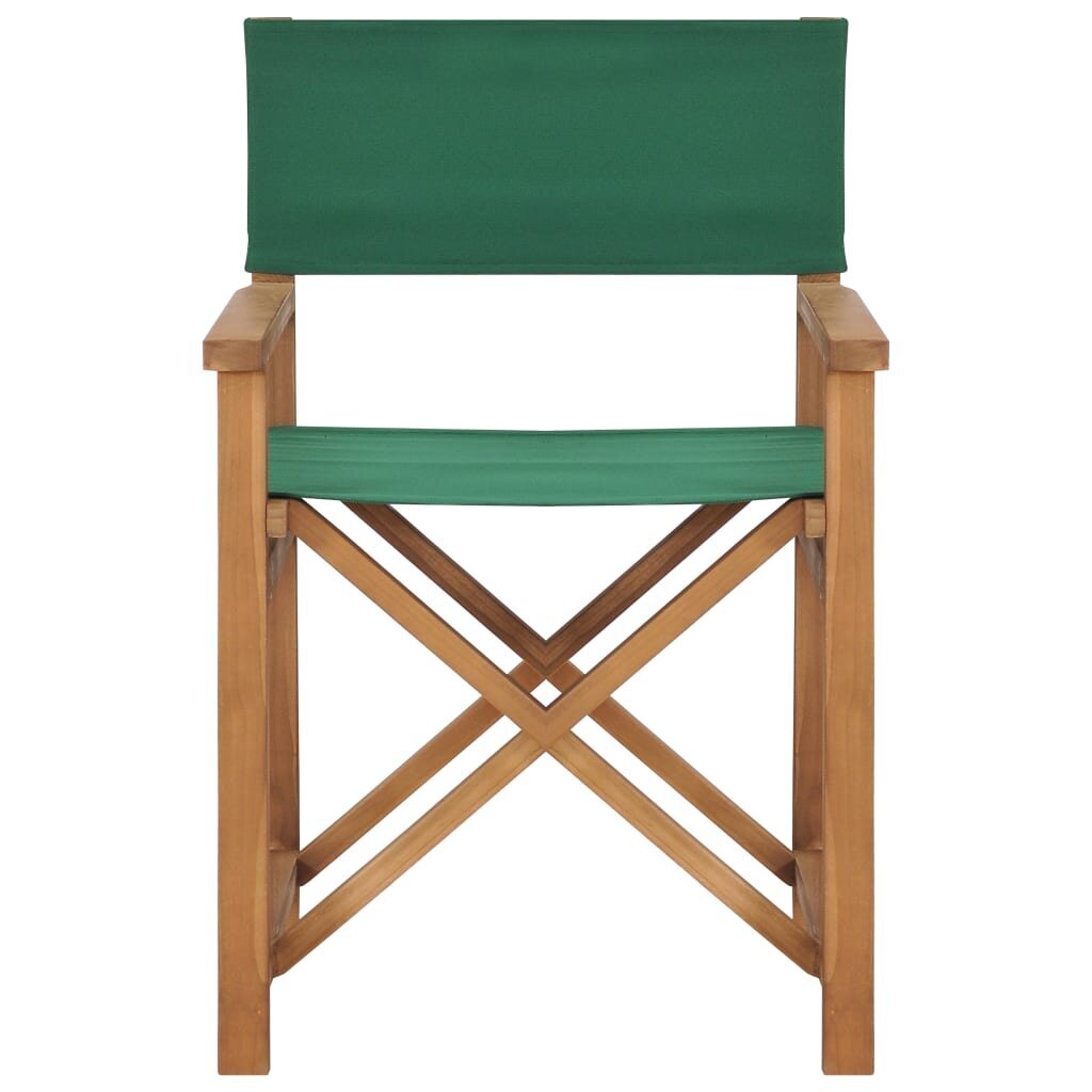 vidaXL Taitettavat ohjaajan tuolit 2 kpl vihreä täysi tiikki hinta ja tiedot | Puutarhatuolit | hobbyhall.fi