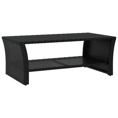 vidaXL Sohvapöytä musta 100x50x40 cm polyrottinki hinta ja tiedot | Sohvapöydät | hobbyhall.fi