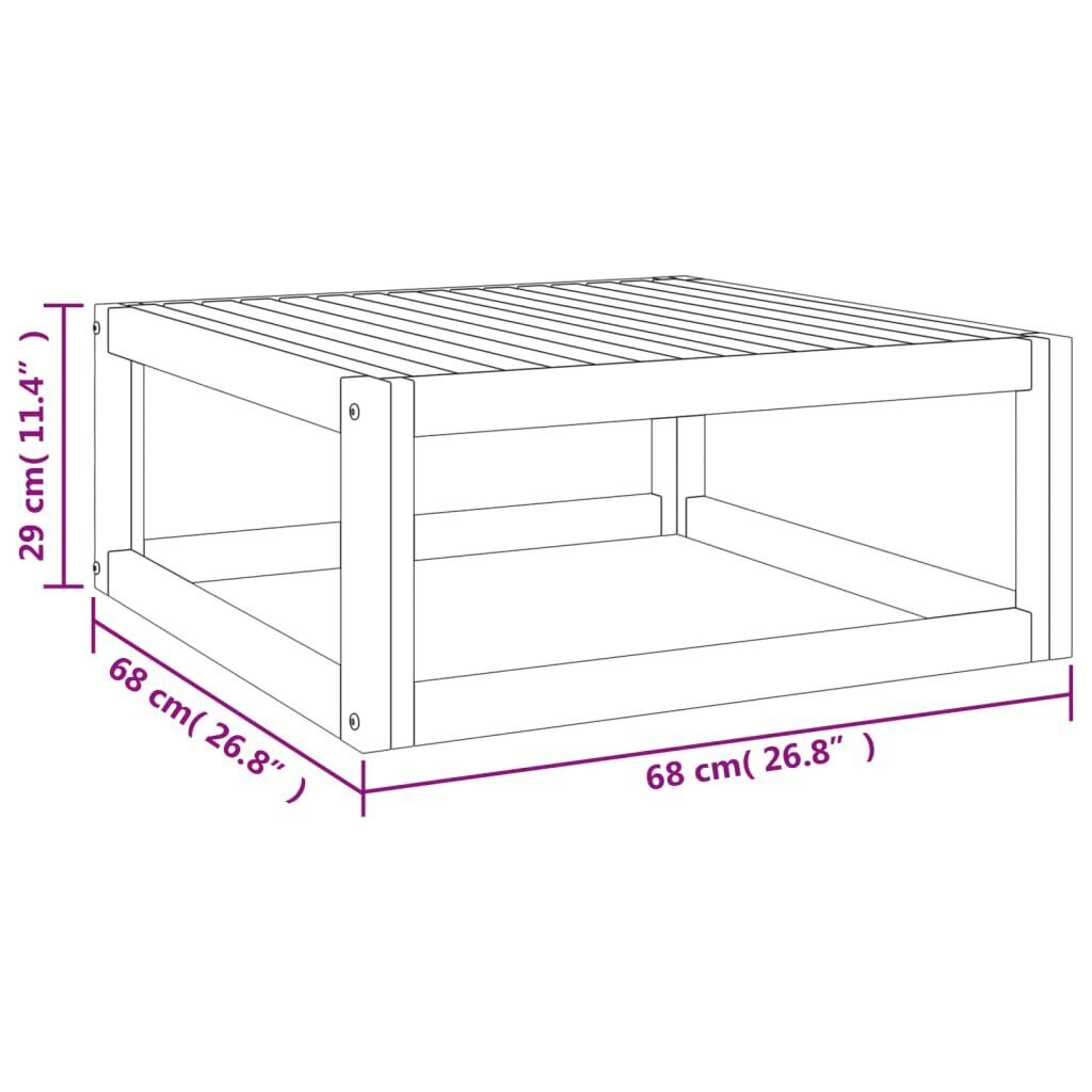 vidaXL Sohvapöytä 68x68x29 cm täysi akasiapuu hinta ja tiedot | Puutarhapöydät | hobbyhall.fi