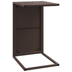 vidaXL C-muotoinen pöytä ruskea 40x35x60 cm polyrottinki hinta ja tiedot | Sohvapöydät | hobbyhall.fi