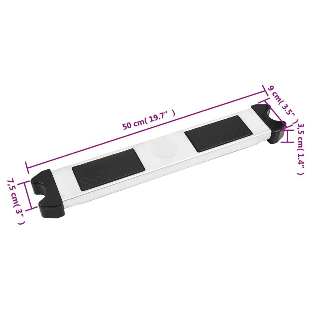 vidaXL Uima-allastikkaiden askelma 50x9x3,5 cm 304 ruostumaton teräs hinta ja tiedot | Uima-allastarvikkeet | hobbyhall.fi