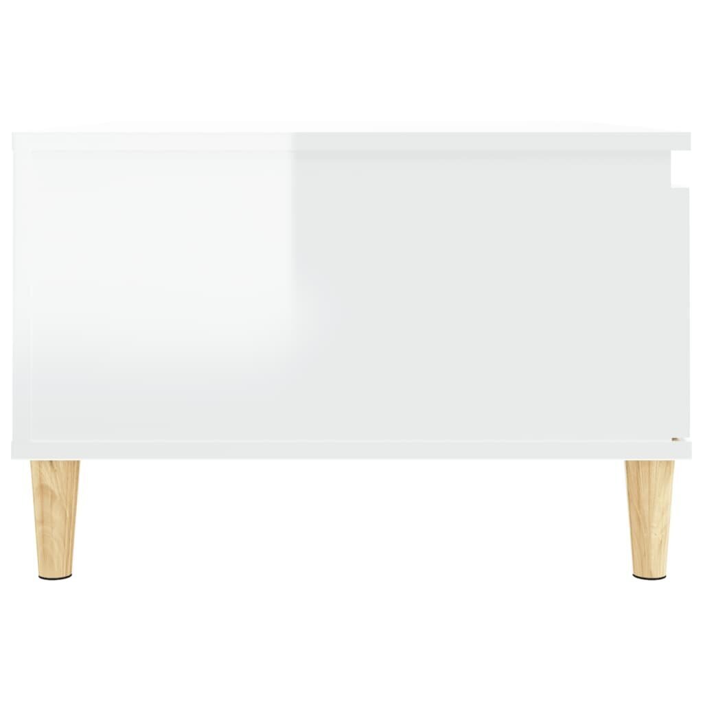 vidaXL Sohvapöytä korkeakiilto valkoinen 55x55x36,5 cm tekninen puu hinta ja tiedot | Sohvapöydät | hobbyhall.fi