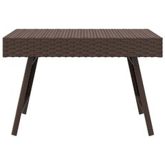 vidaXL Kokoontaittuva sivupöytä ruskea 60x40x38 cm polyrottinki hinta ja tiedot | Sohvapöydät | hobbyhall.fi
