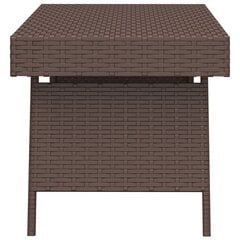 vidaXL Kokoontaittuva sivupöytä ruskea 60x40x38 cm polyrottinki hinta ja tiedot | Sohvapöydät | hobbyhall.fi