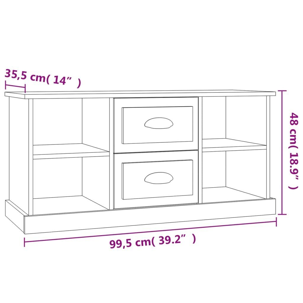 vidaXL TV-taso Sonoma-tammi 99,5x35,5x48 cm tekninen puu hinta ja tiedot | TV-tasot | hobbyhall.fi