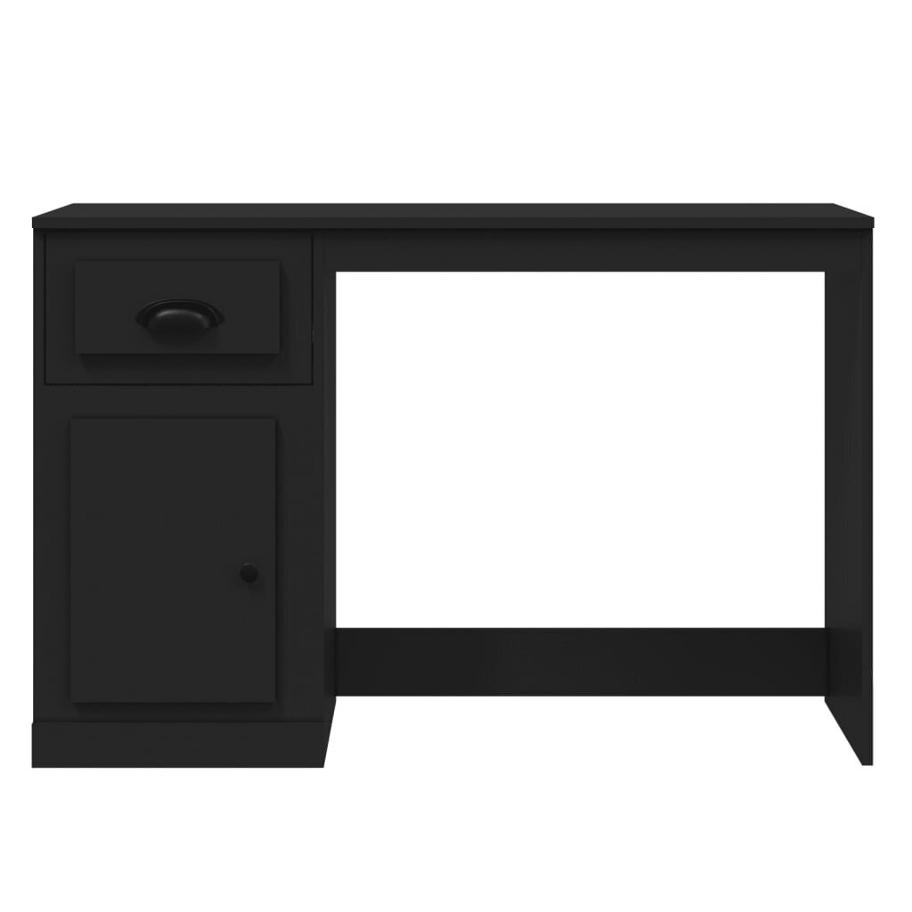vidaXL Työpöytä laatikoilla musta 115x50x75 cm tekninen puu hinta ja tiedot | Tietokonepöydät ja työpöydät | hobbyhall.fi