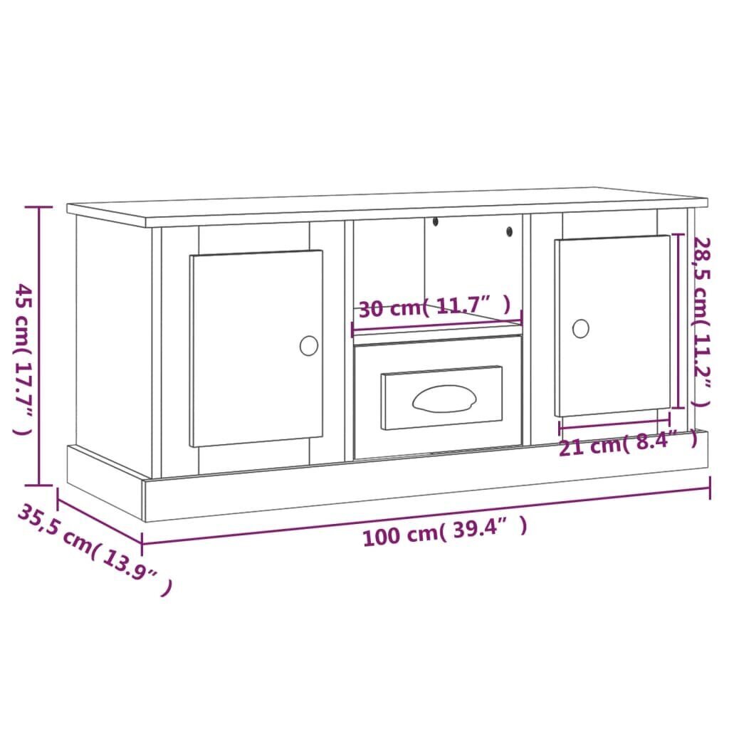 vidaXL TV-taso Sonoma-tammi 100x35,5x45 cm tekninen puu hinta ja tiedot | TV-tasot | hobbyhall.fi