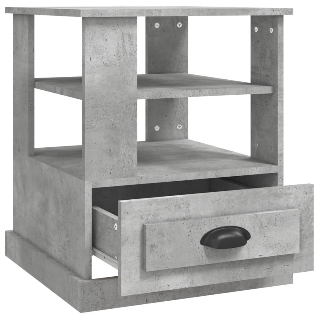 vidaXL Sivupöytä betoninharmaa 50x50x60 cm tekninen puu hinta ja tiedot | Sohvapöydät | hobbyhall.fi