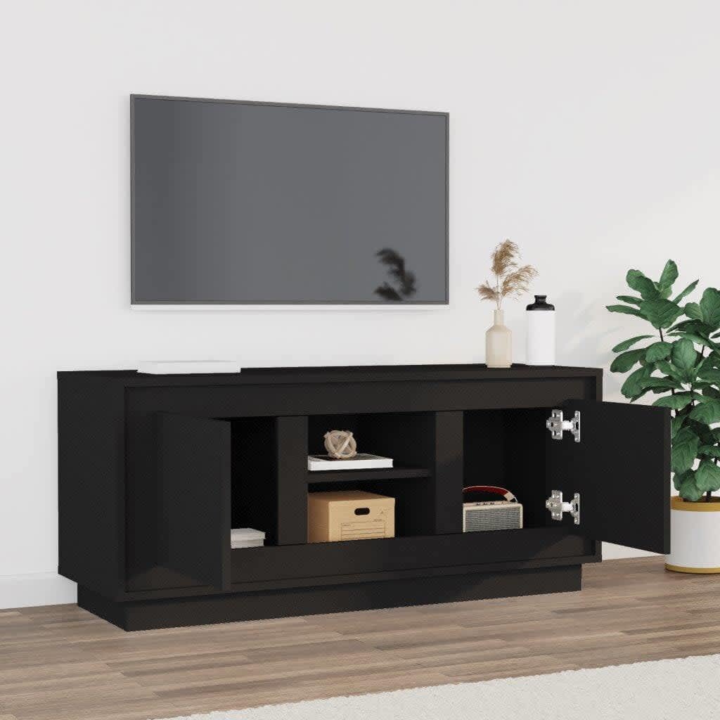 vidaXL TV-taso musta 102x35x45 cm tekninen puu hinta ja tiedot | TV-tasot | hobbyhall.fi