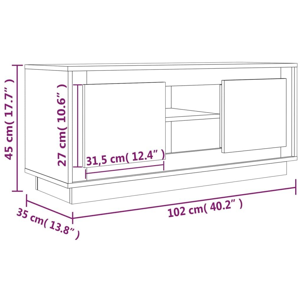 vidaXL TV-taso savutammi 102x35x45 cm tekninen puu hinta ja tiedot | TV-tasot | hobbyhall.fi