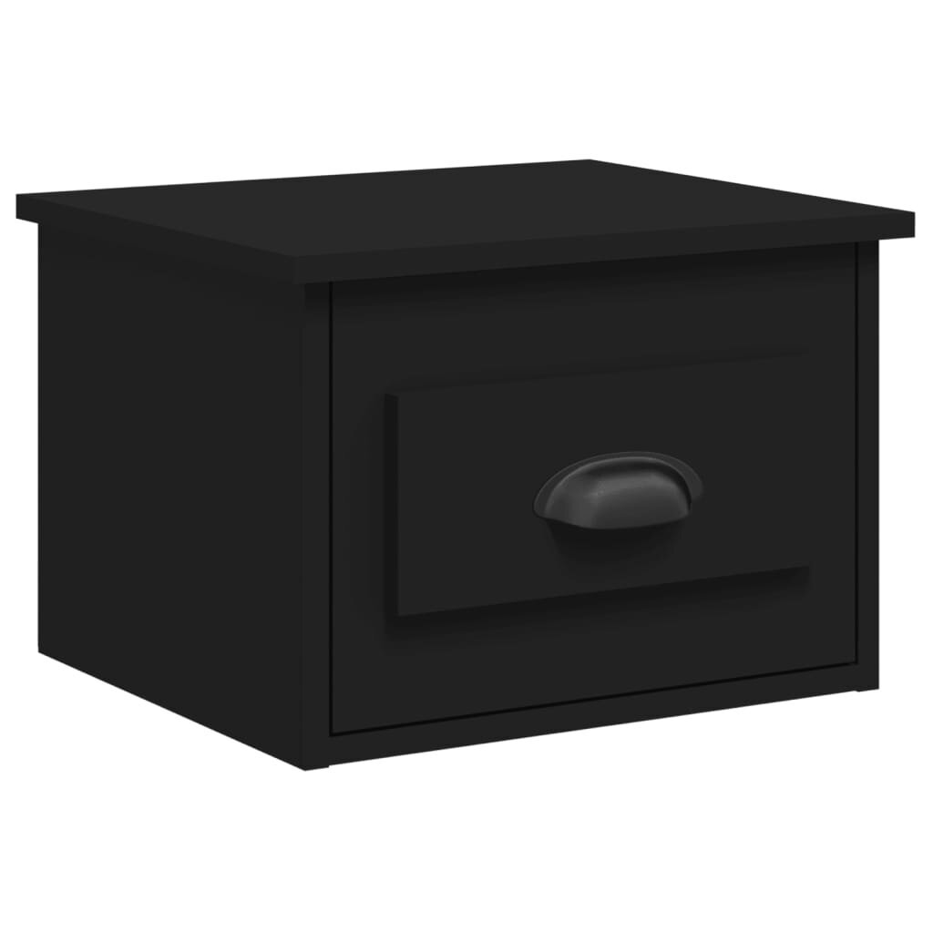 vidaXL Seinäkiinnitettävä yöpöytä musta 41,5x36x28 cm hinta ja tiedot | Yöpöydät | hobbyhall.fi