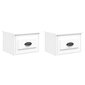 vidaXL Seinäkiinnitettävät yöpöydät 2 kpl valkoinen 41,5x36x28 cm hinta ja tiedot | Yöpöydät | hobbyhall.fi