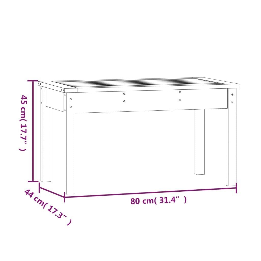 vidaXL Puutarhapenkki musta 80x44x45 cm täysi mänty hinta ja tiedot | Puutarhapenkit | hobbyhall.fi