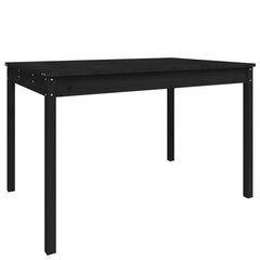 vidaXL Puutarhapöytä musta 121x82,5x76 cm täysi mänty hinta ja tiedot | Puutarhapöydät | hobbyhall.fi