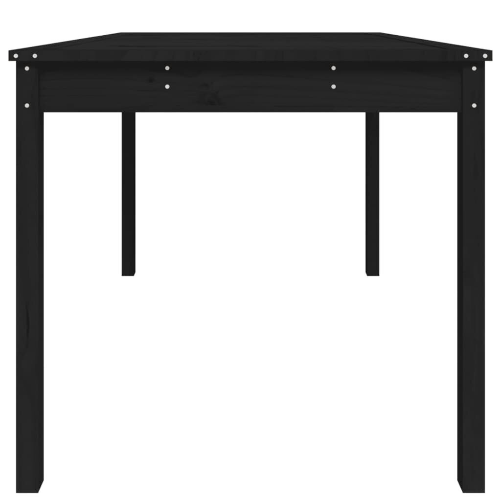 vidaXL Puutarhapöytä musta 121x82,5x76 cm täysi mänty hinta ja tiedot | Puutarhapöydät | hobbyhall.fi