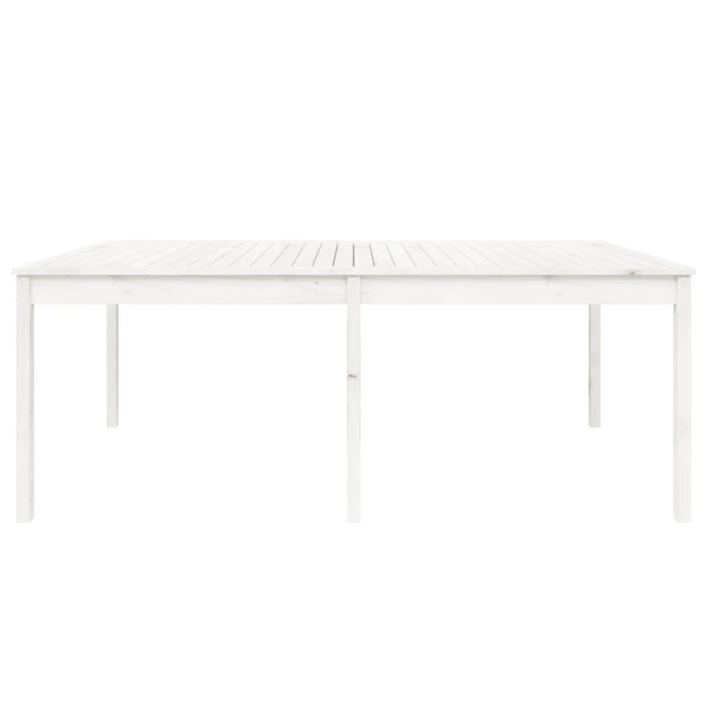 vidaXL Puutarhapöytä valkoinen 203,5x100x76 cm täysi mänty hinta ja tiedot | Puutarhapöydät | hobbyhall.fi