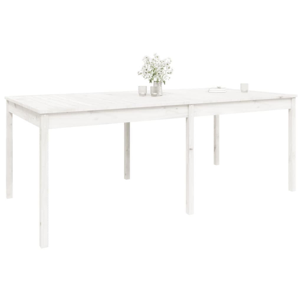 vidaXL Puutarhapöytä valkoinen 203,5x100x76 cm täysi mänty hinta ja tiedot | Puutarhapöydät | hobbyhall.fi