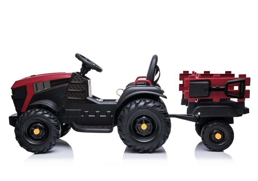 Johdoton traktori perävaunulla bdm0925, punainen hinta ja tiedot | Lasten sähköautot | hobbyhall.fi