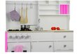 Puinen lasten keittiö, 85x33x105, vaaleanpunainen hinta ja tiedot | Tyttöjen lelut | hobbyhall.fi