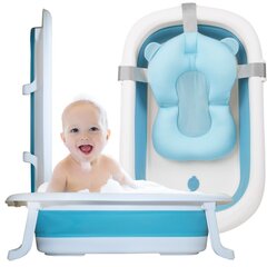 Kokoontaitettava vauvakylpyamme tyynyllä - Nicekids, sininen hinta ja tiedot | Kylpyvälineet | hobbyhall.fi