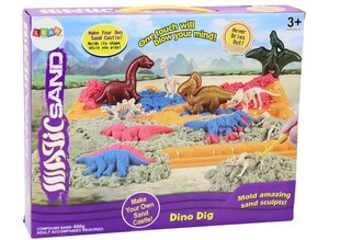 Kineettinen hiekka, dinosaurusmuotit 6kpl. hinta ja tiedot | Lean Toys Koulutarvikkeet | hobbyhall.fi