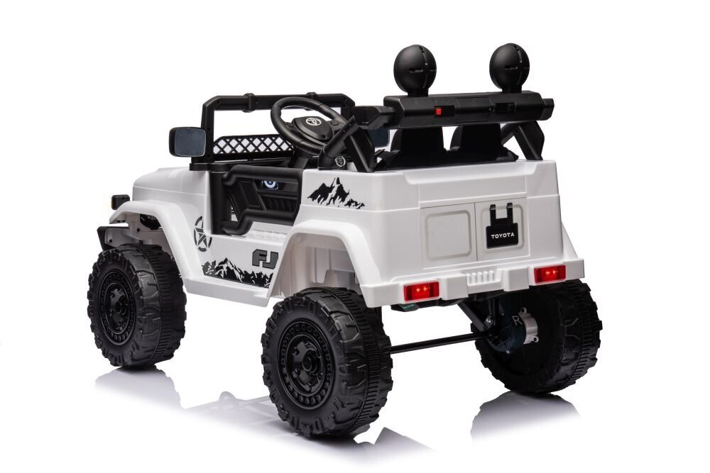 Toyota fj cruiser yksipaikkainen sähköauto, valkoinen hinta ja tiedot | Lasten sähköautot | hobbyhall.fi