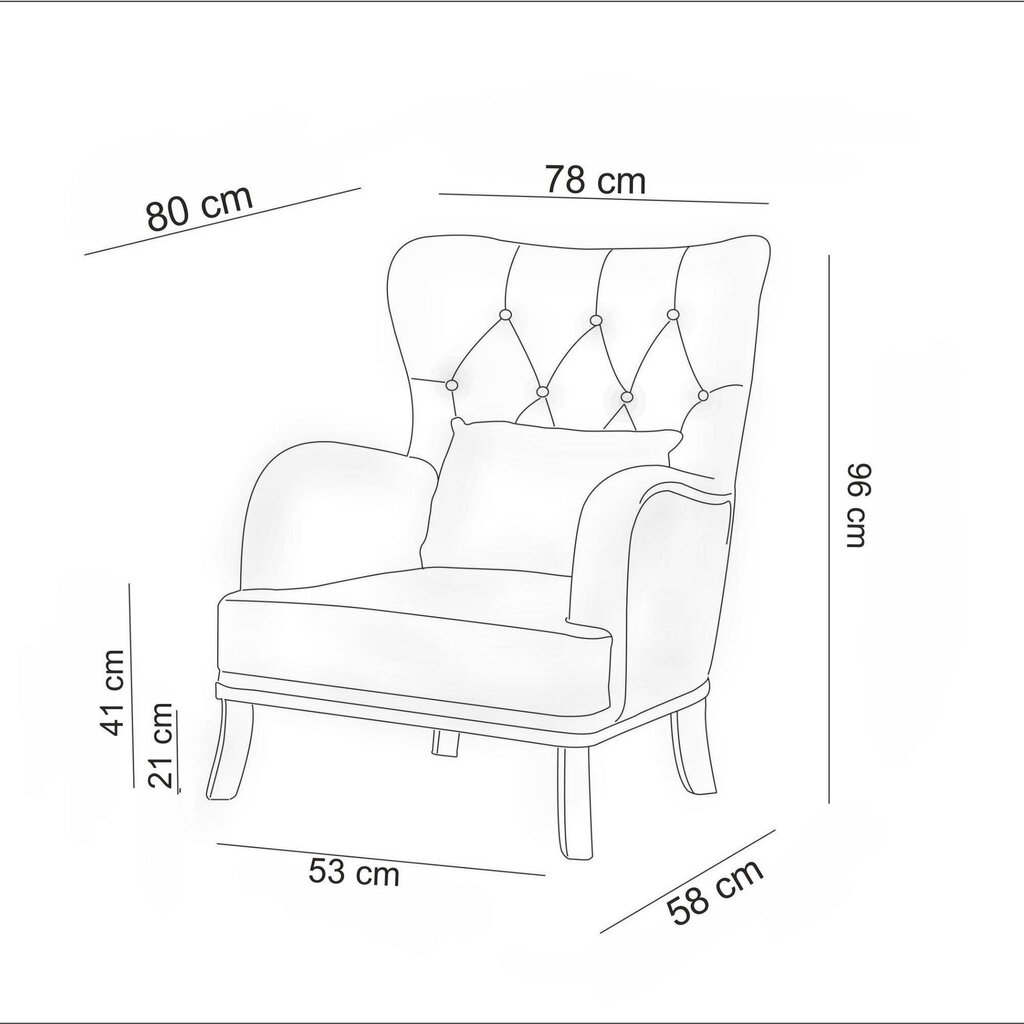 Fotelis Hanah Home Marta, geltonas hinta ja tiedot | Nojatuolit | hobbyhall.fi