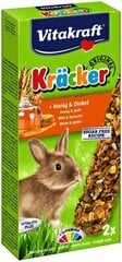 Koristeellisia kanin välipaloja hunajalla ja spelttivehnällä Vitakraft Kracker, 2 kpl. hinta ja tiedot | Pieneläinten ruoat | hobbyhall.fi