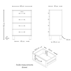 Lipasto Tenzo Malibu, punainen hinta ja tiedot | Lipastot | hobbyhall.fi