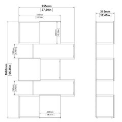 Hylly Atrium Maze, 95x31x166 cm, ruskea/harmaa hinta ja tiedot | Hyllyt | hobbyhall.fi