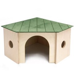 Jyrsijöiden pesä Rodent House Comfy, eri kokoja, ruskea/vihreä hinta ja tiedot | Pieneläinten häkit ja tarvikkeet | hobbyhall.fi