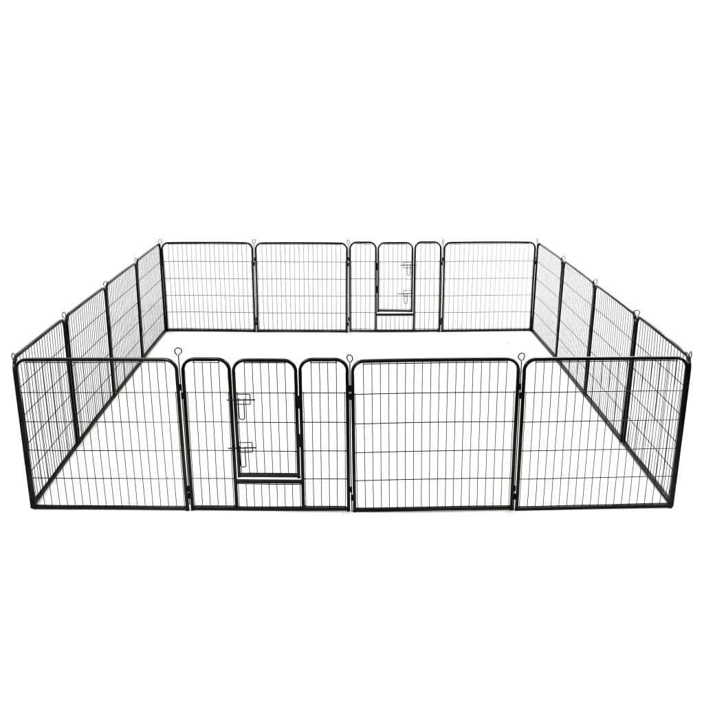 vidaXL Pentuaitaus 16 paneelia teräs 80x80 cm musta hinta ja tiedot | Kuljetushäkit ja kuljetuslaatikot | hobbyhall.fi