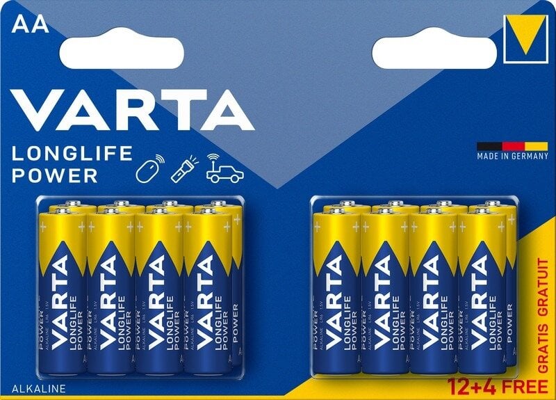 Varta alkalikennot AA Longlife Power 16 kpl hinta ja tiedot | Paristot | hobbyhall.fi