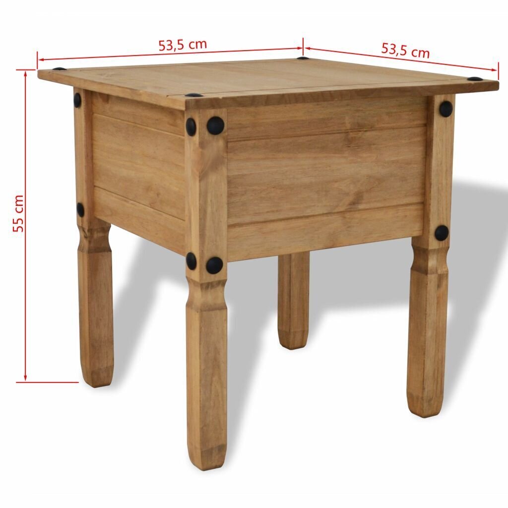 vidaXL Sivupöytä Corona-sarja 53,5x53,5x55 cm Meksikon mänty hinta ja tiedot | Sohvapöydät | hobbyhall.fi