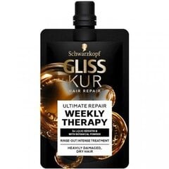Hiusnaamio Schwarzkopf Gliss Kur, Ultimate Repair Weekly Therapy, 50 ml hinta ja tiedot | Naamiot, öljyt ja seerumit | hobbyhall.fi