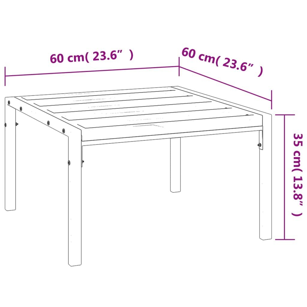 vidaXL Puutarhasohvapöytä musta 60x60x35 cm teräs hinta ja tiedot | Puutarhatuolit | hobbyhall.fi